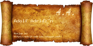 Adolf Adrián névjegykártya
